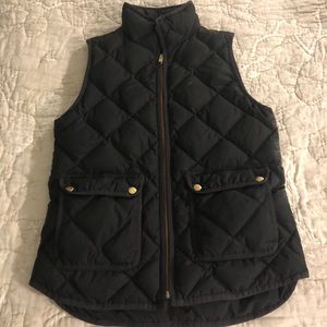 Black J Crew Quilted Puffer Vest